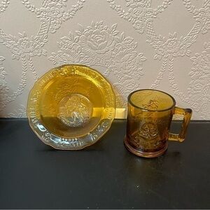 Vintage Tiara Amber Glass Tiara Nursery Rhymes - Bo-Peep, Mother Goose